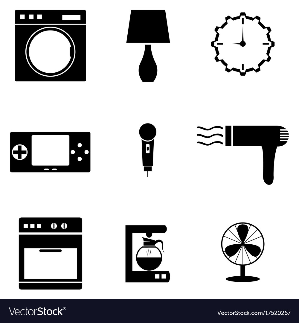 Home Appliances Icons Set Royalty Free Vector Image 8497