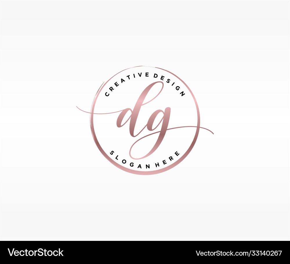 Initial dg handwriting logo with circle template Vector Image
