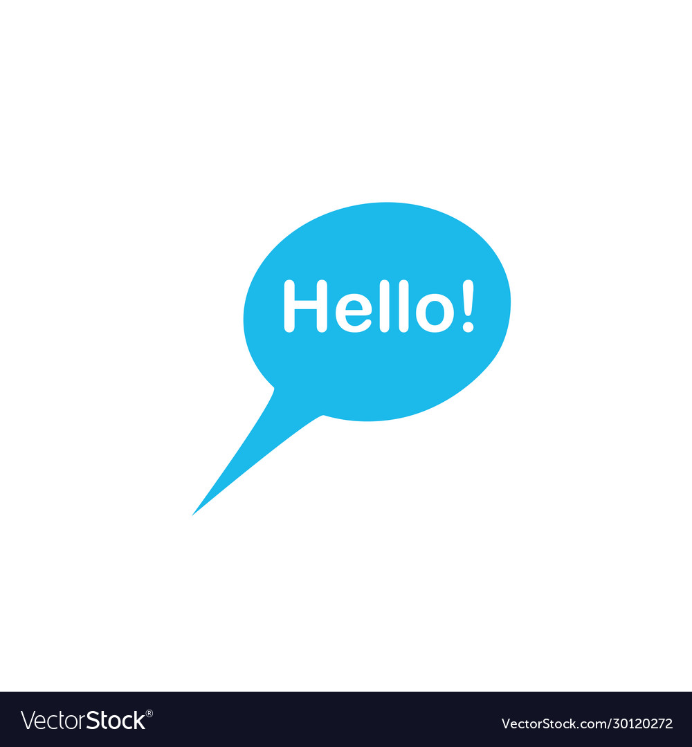 Chat speak bubble with hello word welcome Vector Image