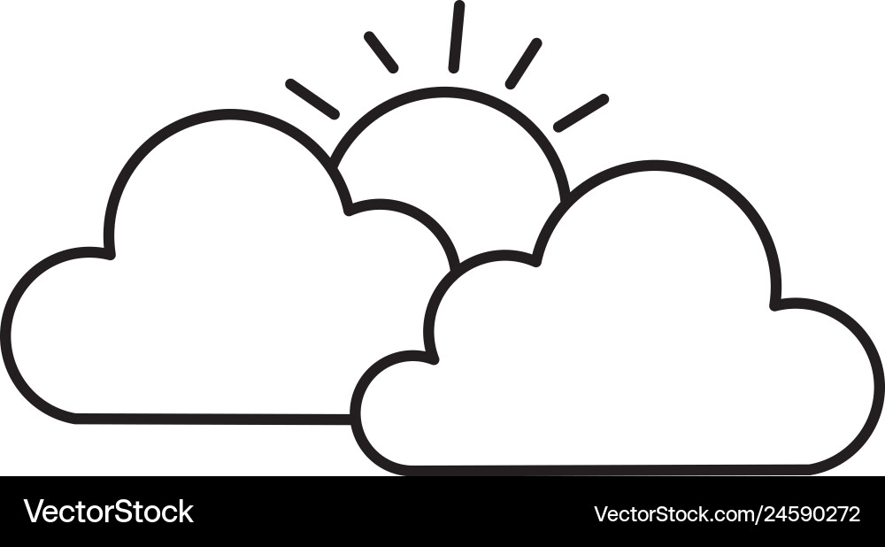 Clouds sky with sun Royalty Free Vector Image - VectorStock