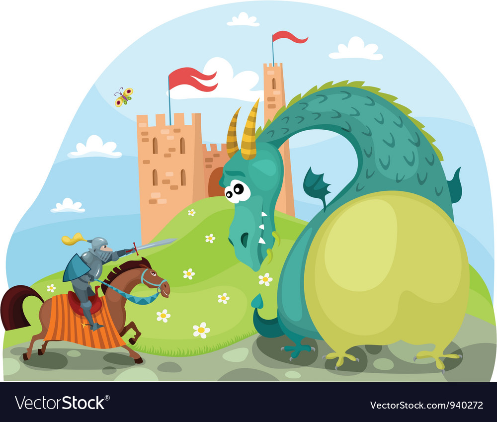 Dragon and knight Royalty Free Vector Image - VectorStock