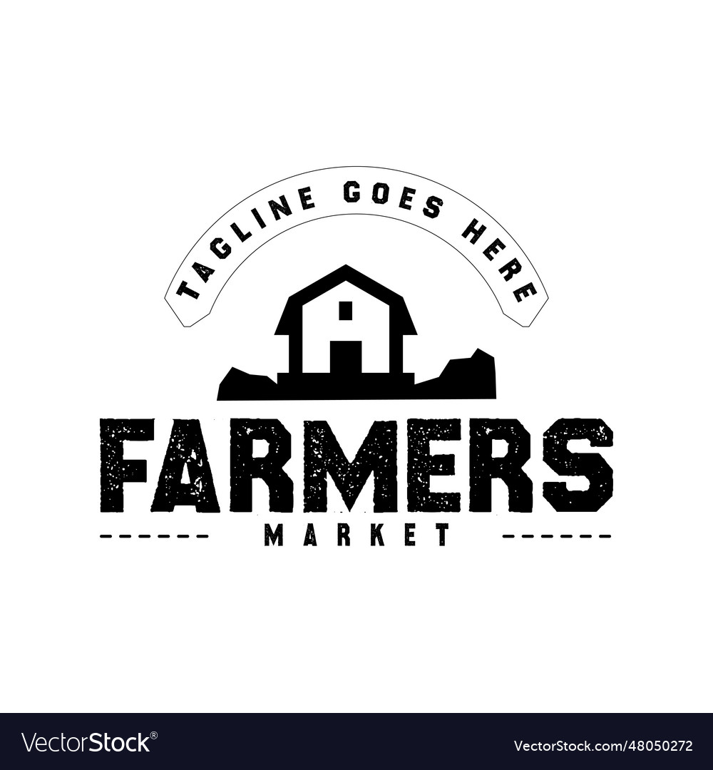 Farmers market logo Royalty Free Vector Image - VectorStock