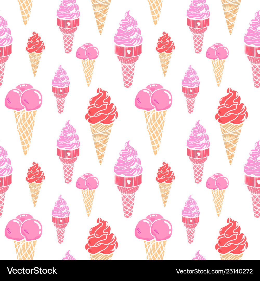 Icecream seamless pattern 3 Royalty Free Vector Image