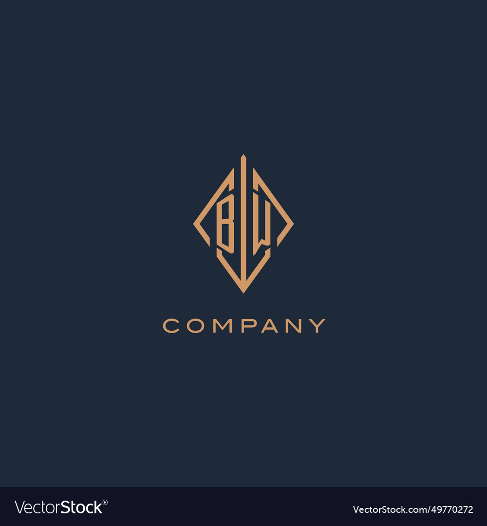 Monogram logo with diamond rhombus style Vector Image