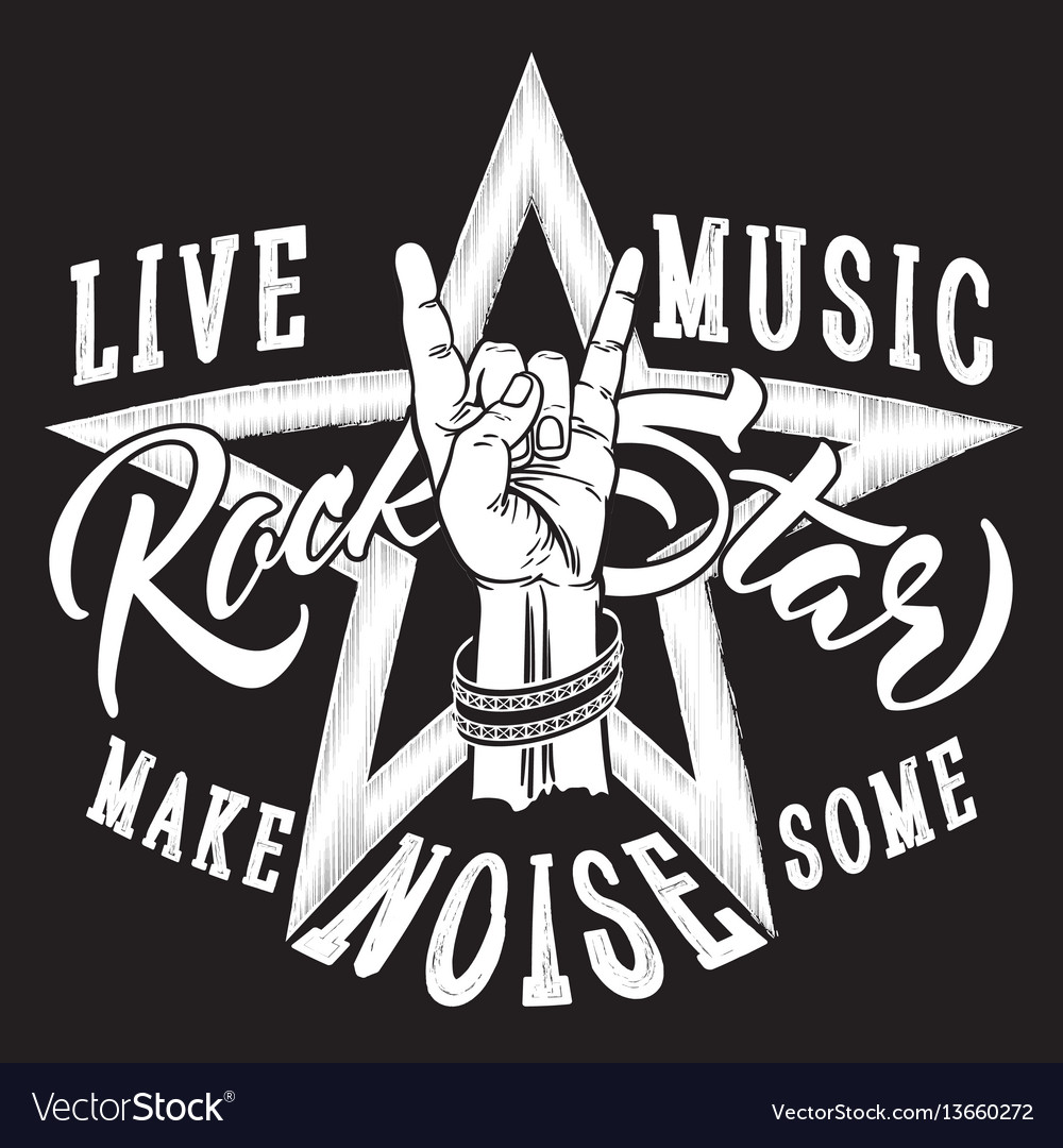 rock-and-roll-hand-sign-with-star-inscription-vector-image