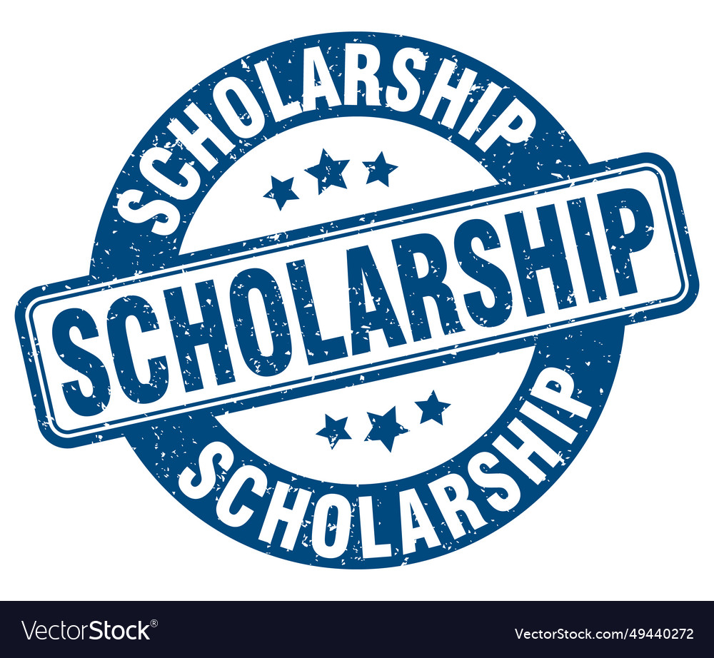 Scholarship stamp label round grunge Royalty Free Vector