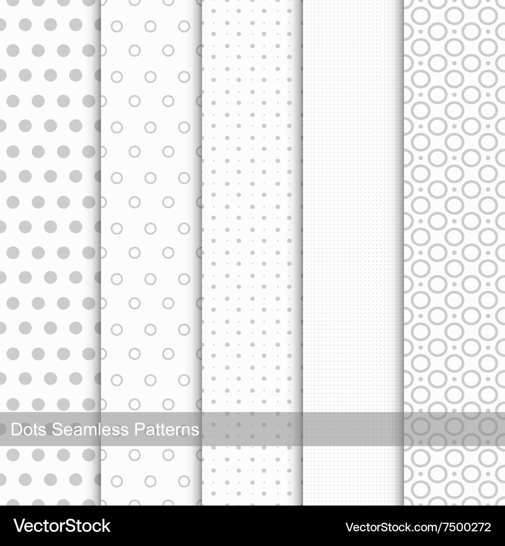 Set of seamless patterns with circles and dots Vector Image