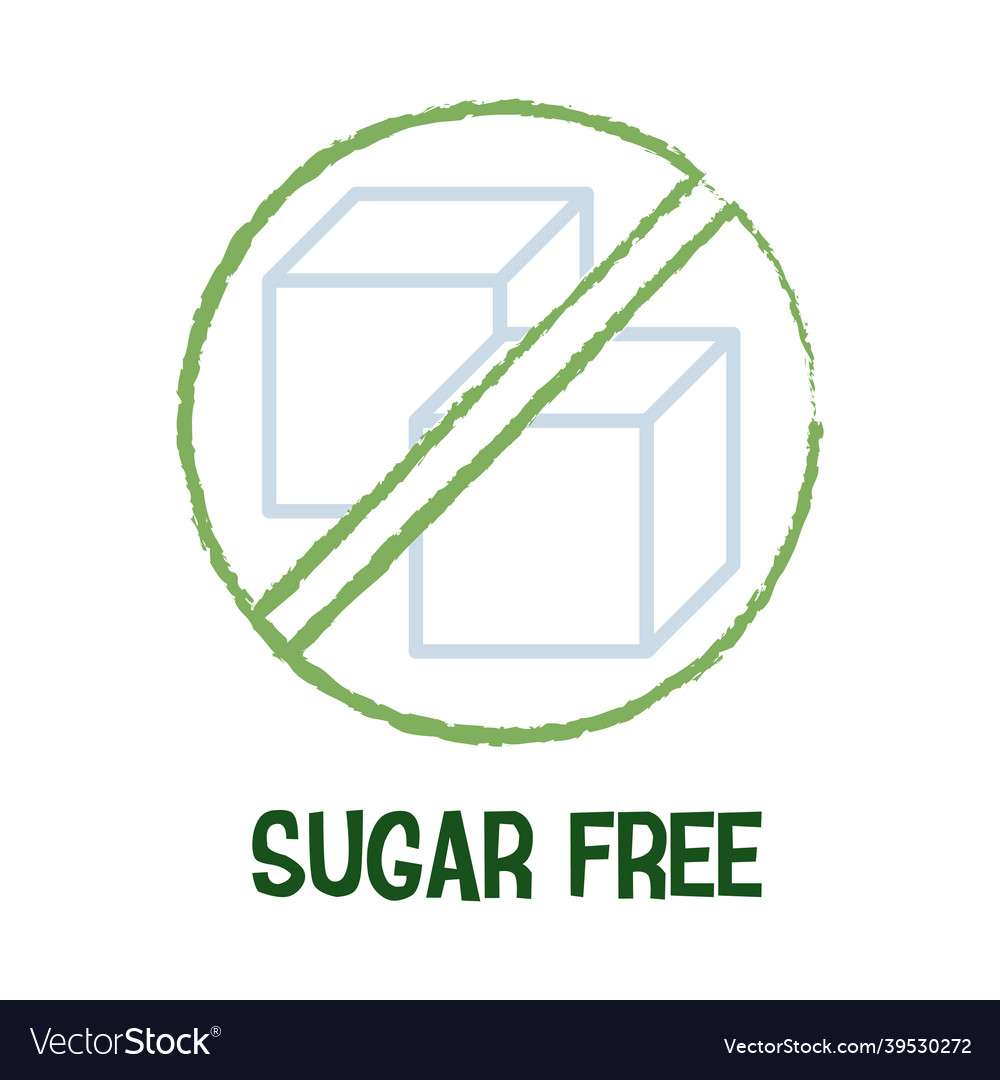 Sugar free icon for food packaging Royalty Free Vector Image