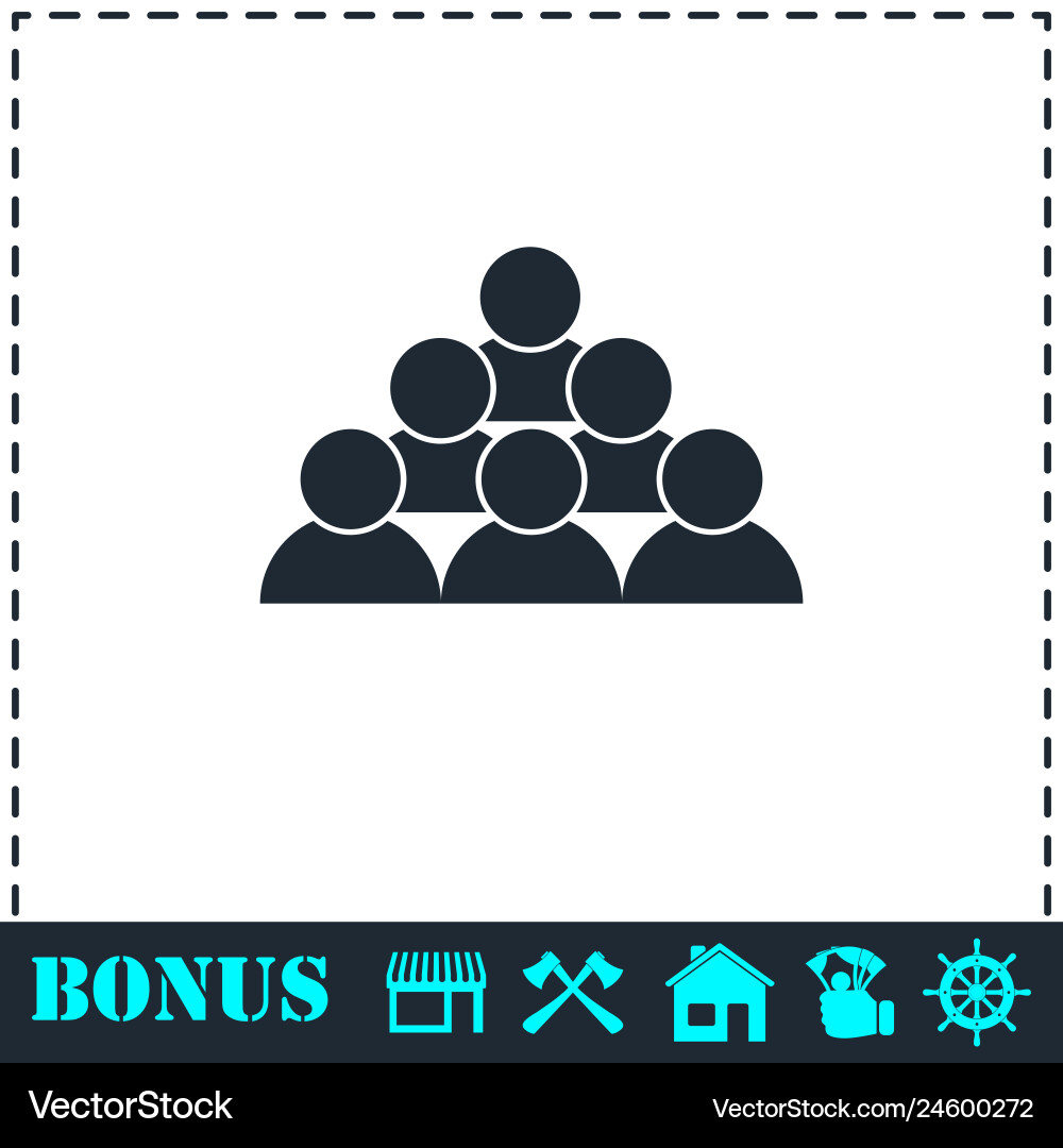 Team icon flat Royalty Free Vector Image - VectorStock