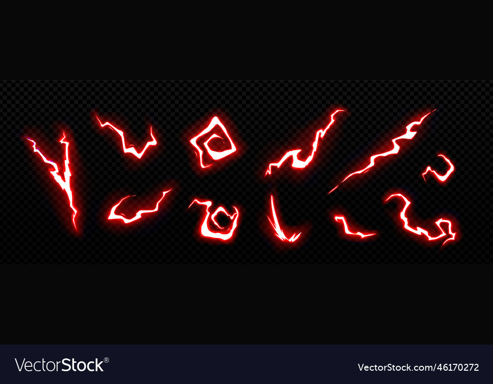 Thunder game lightning effect magic neon effect Vector Image
