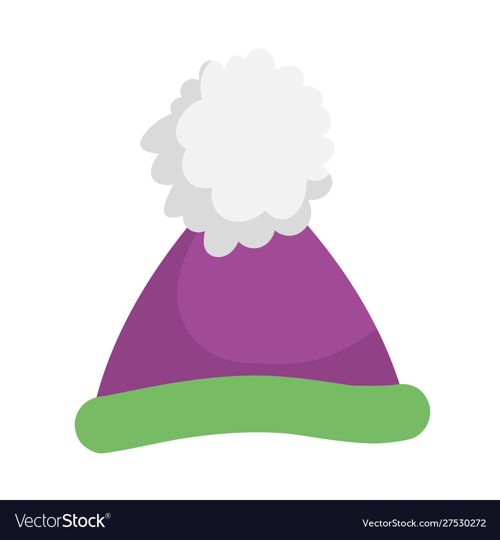 Warm hat with pom pon accessory icon Royalty Free Vector