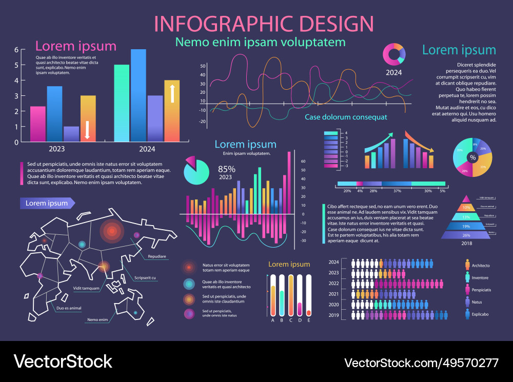 Mega set of infographic elements data Royalty Free Vector