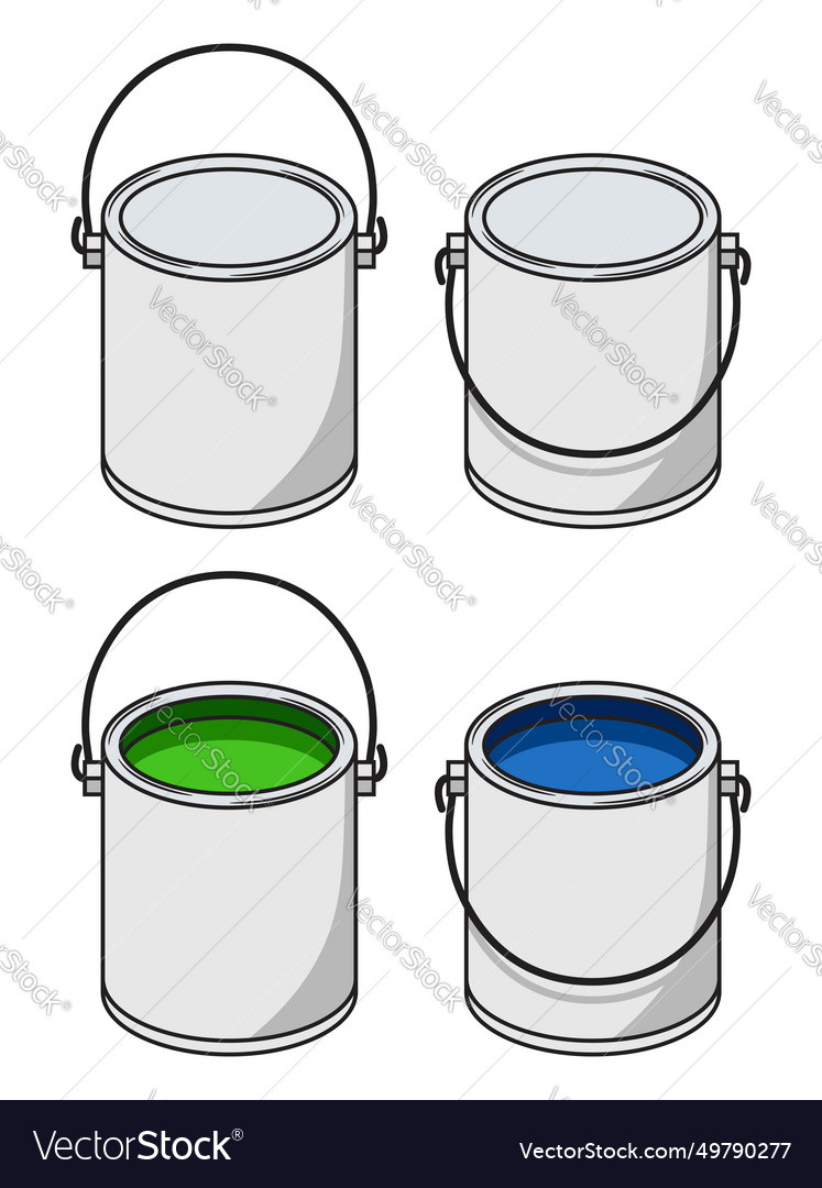 Paint buckets Royalty Free Vector Image VectorStock