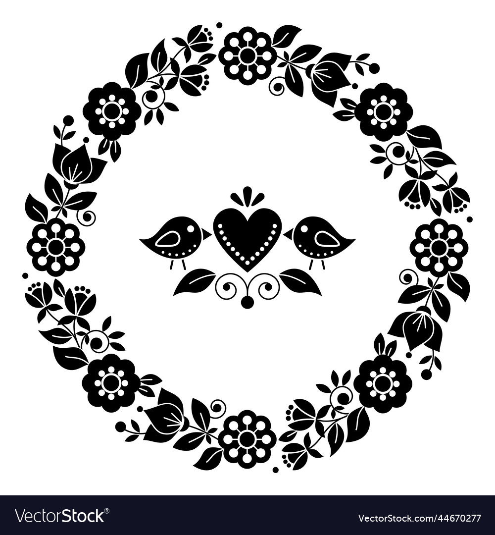 Scandinavian nordic folk art Royalty Free Vector Image