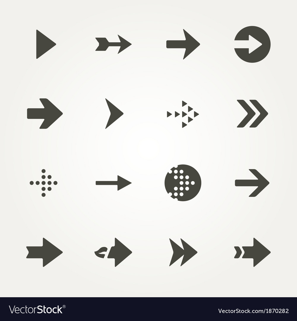 Arrow sign icon set Royalty Free Vector Image - VectorStock