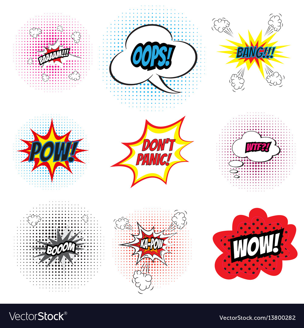 Comic sound effects Royalty Free Vector Image VectorStock