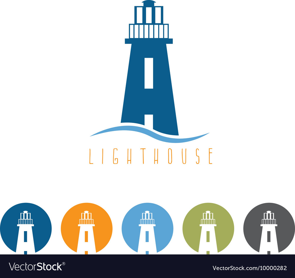 Concept template with lighthouse in flat design Vector Image