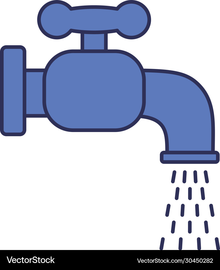 Faucet dripping line and fill style icon Vector Image