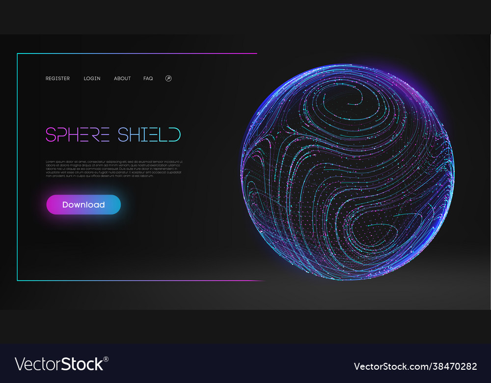 Sphere shield protect in abstract style virus Vector Image