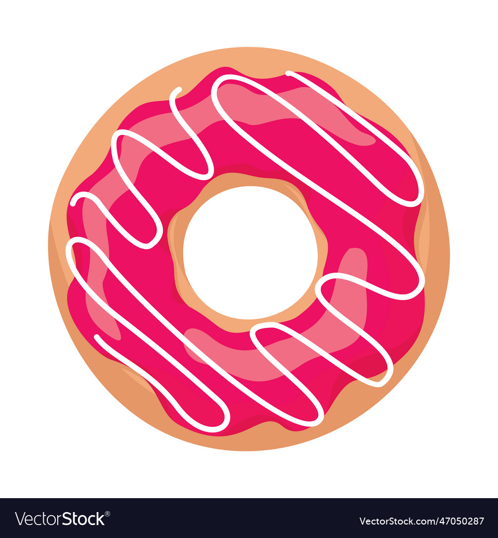 Donut top red Royalty Free Vector Image - VectorStock