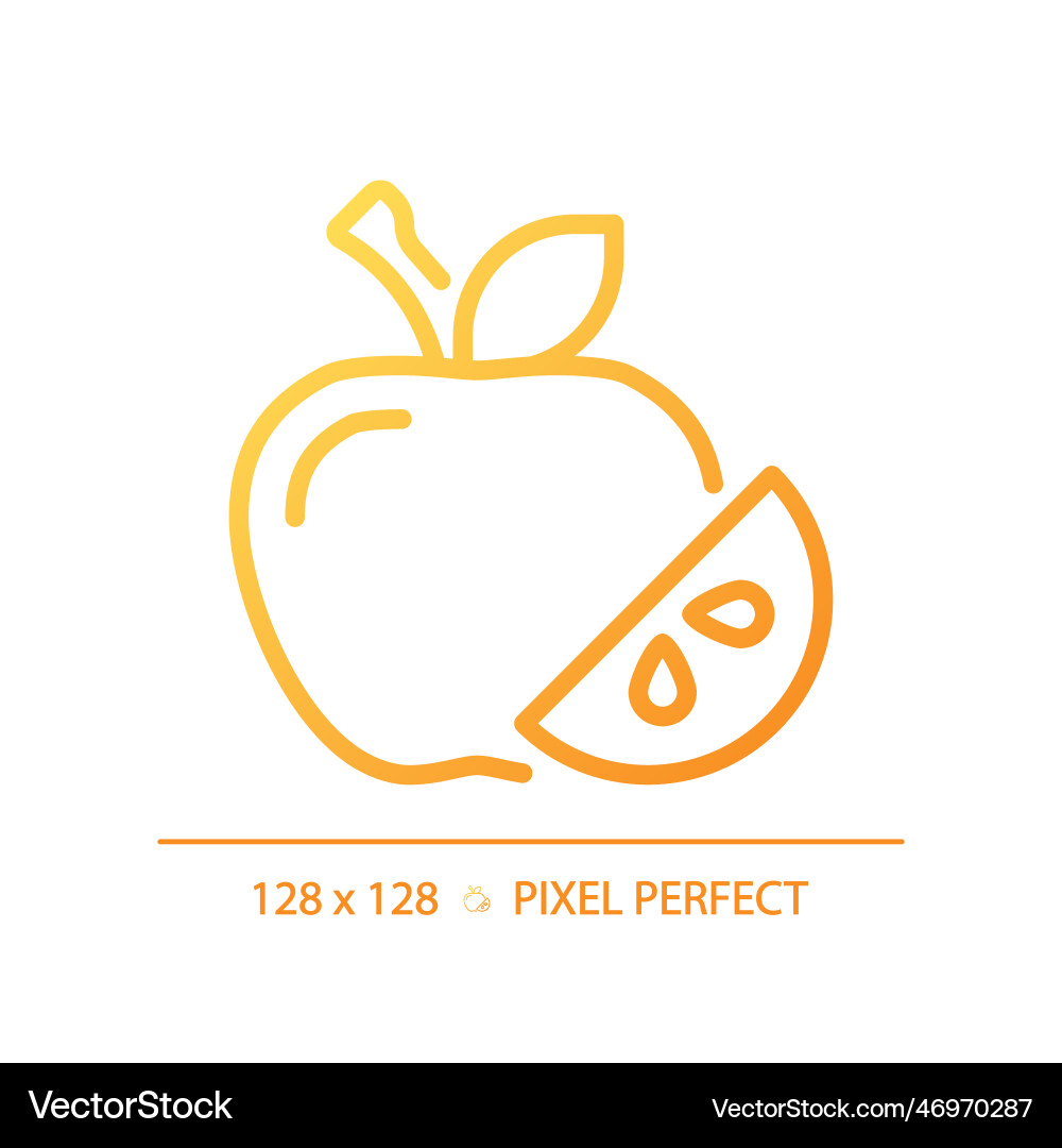 Fruits pixel perfect gradient linear icon Vector Image