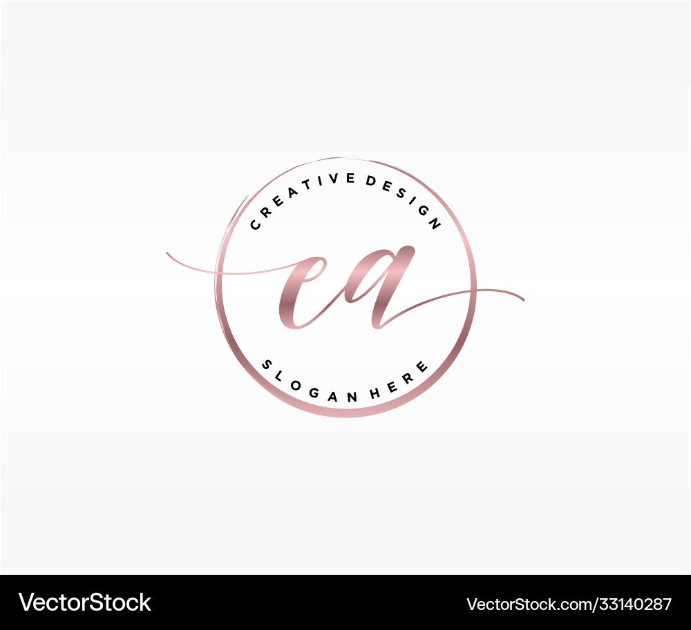 Initial ea handwriting logo with circle template Vector Image