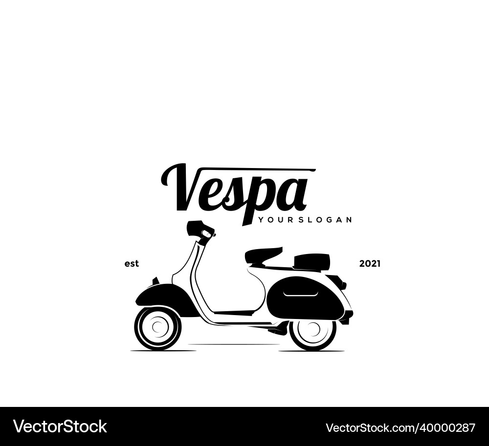 Scooter club logo design silhouette Royalty Free Vector