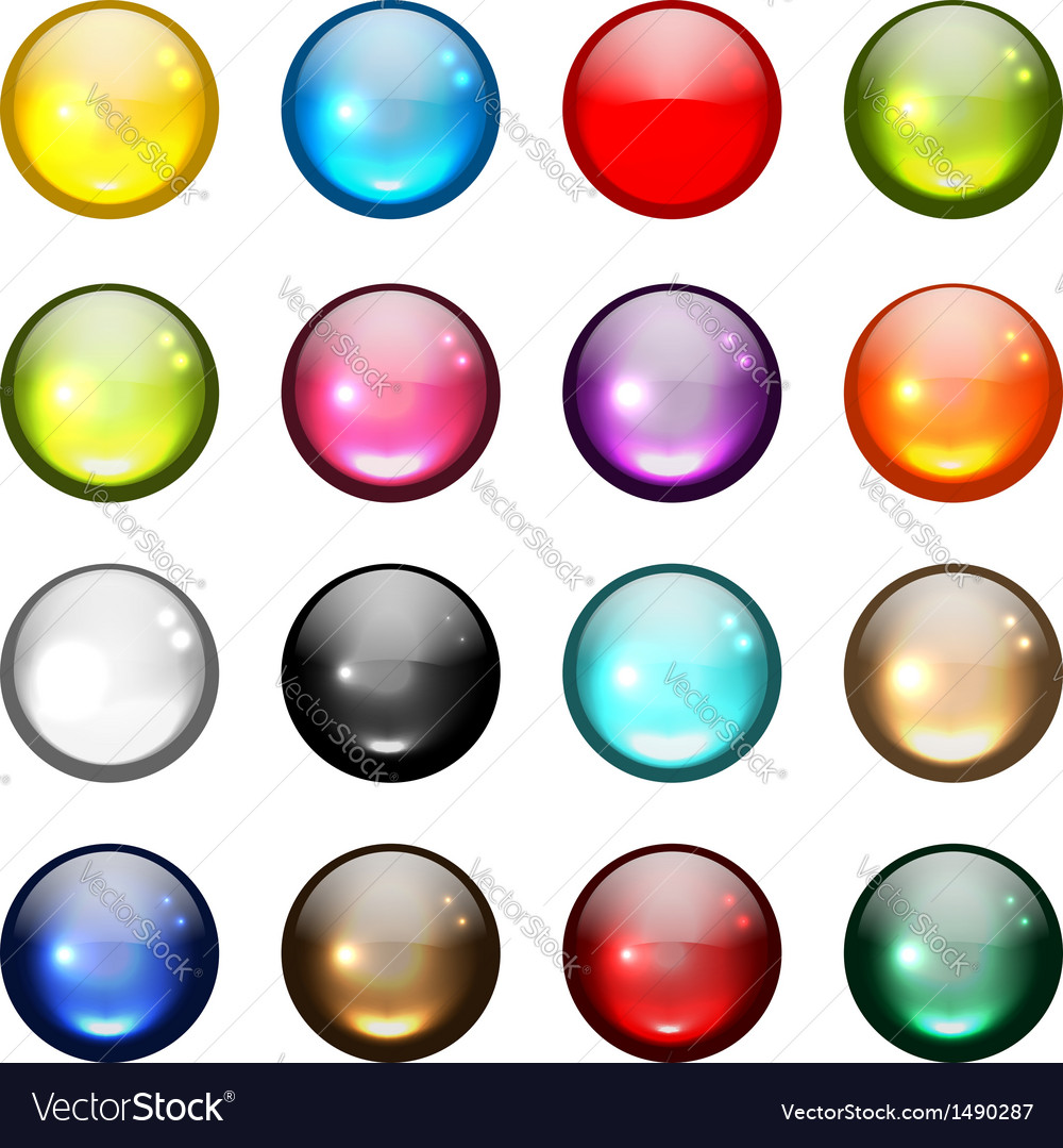 Set of glossy button icons for your design Vector Image