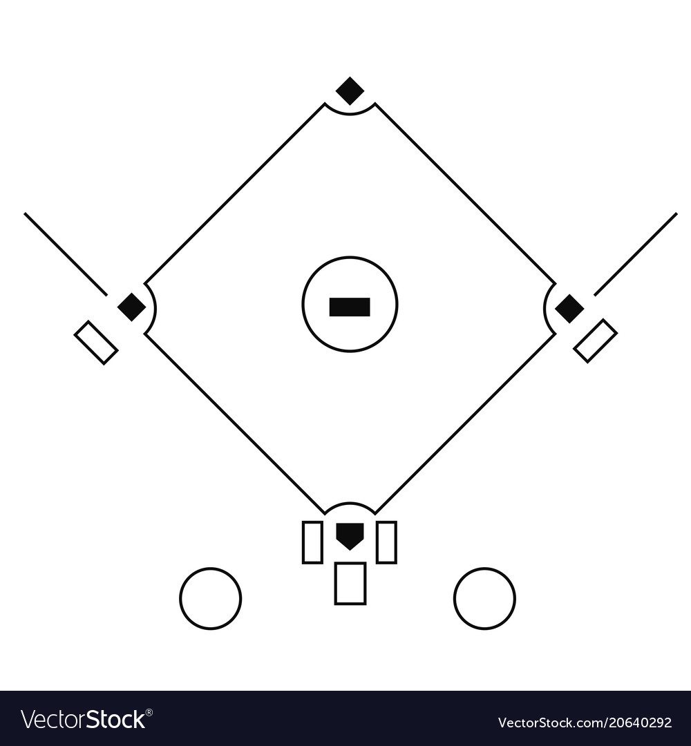baseball field template on the white background vector image