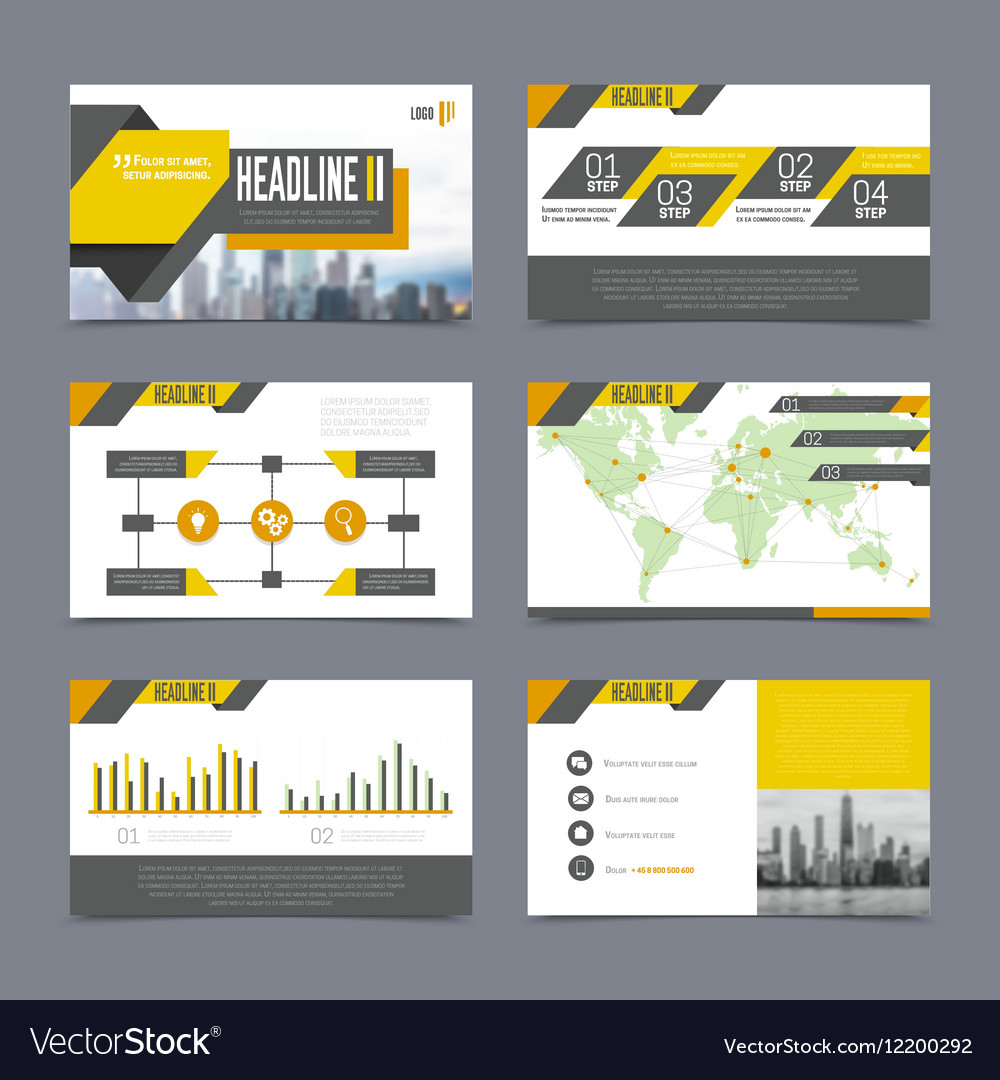 company presentation templates set royalty free vector image presentation company