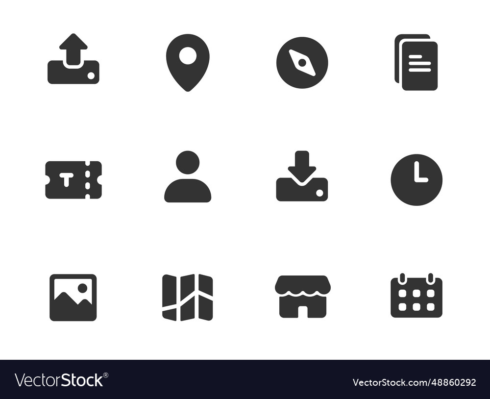 Glyph icons isolated Royalty Free Vector Image