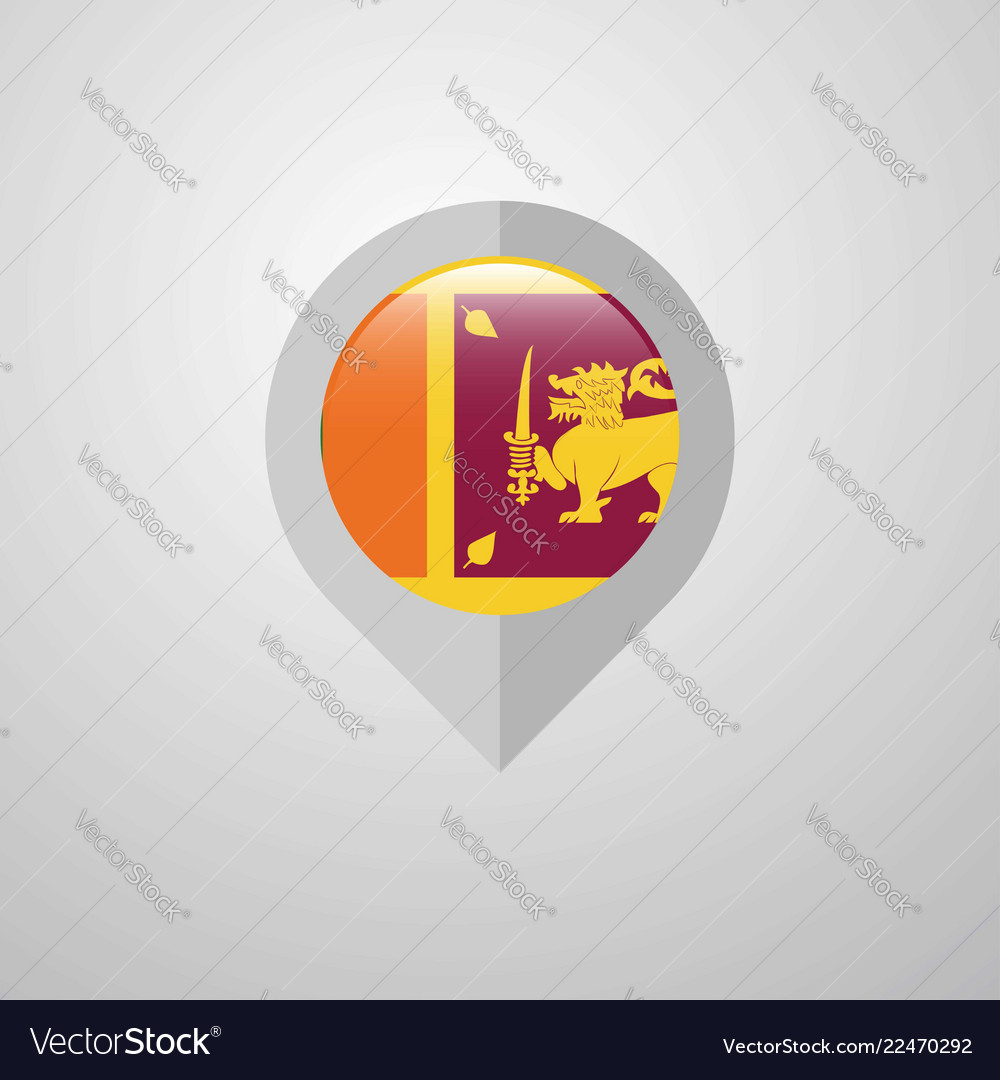 Map Navigation Pointer With Sri Lanka Flag Design Vector Image Map Navigation Pointer With Sri Lanka Flag Design Vector Image