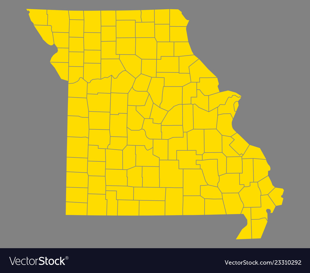 Map of missouri Royalty Free Vector Image - VectorStock