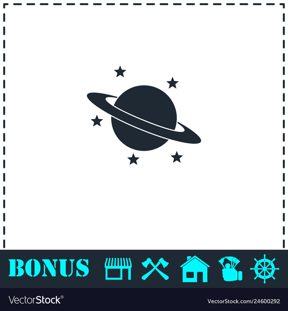 Planet icon flat Royalty Free Vector Image - VectorStock