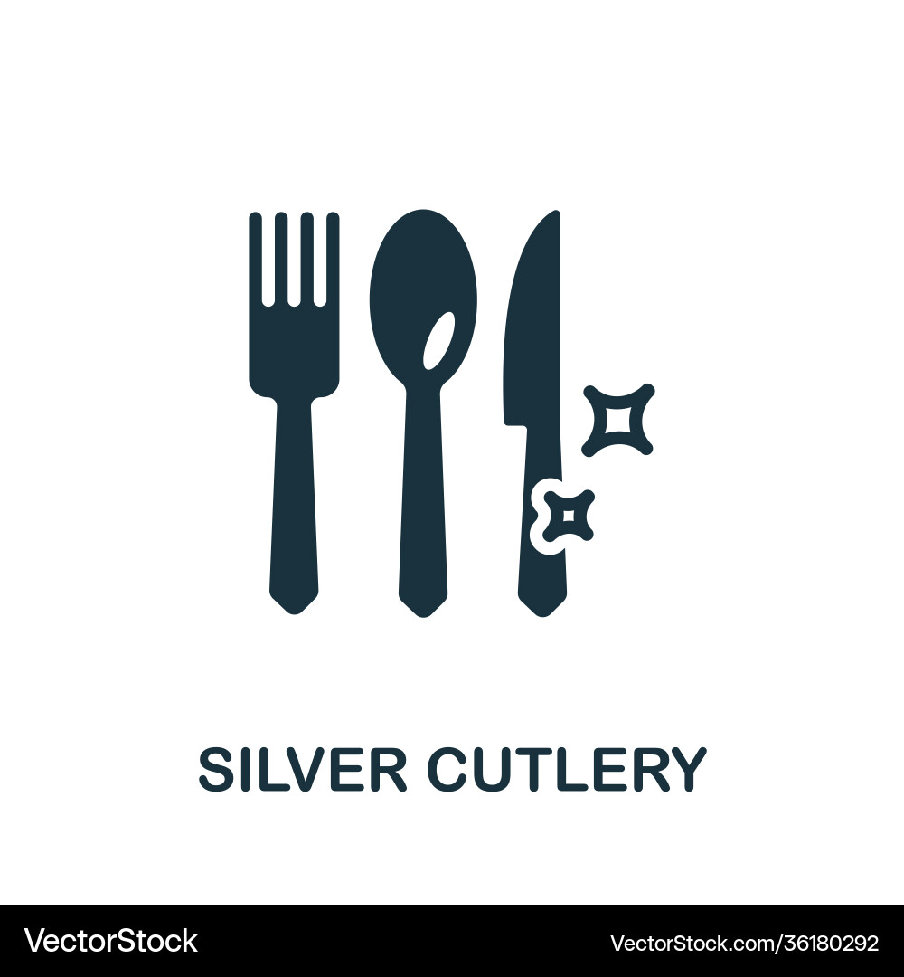 Silver cutlery icon simple element from jewelry Vector Image