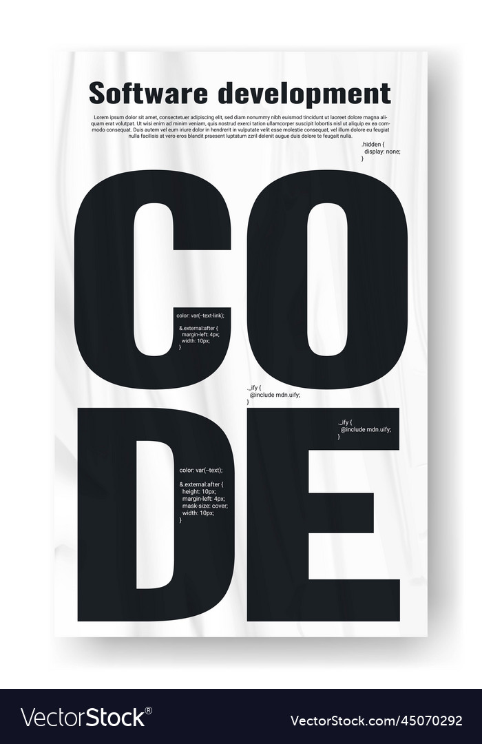 Software black and white poster Royalty Free Vector Image