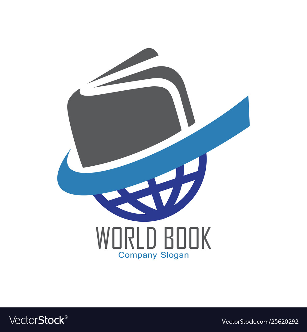 World book logo design Royalty Free Vector Image