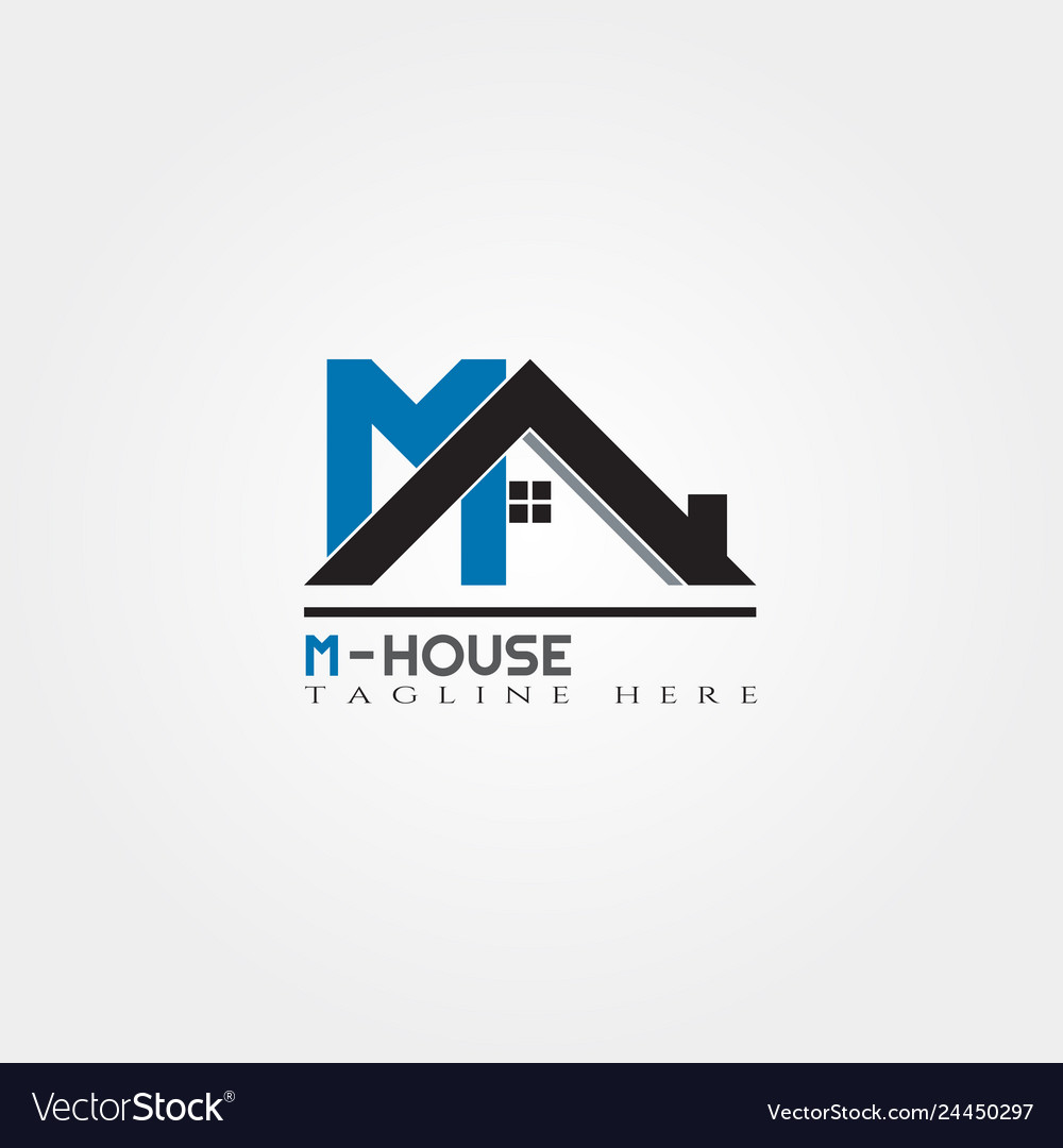 House icon template with m letter home creative Vector Image