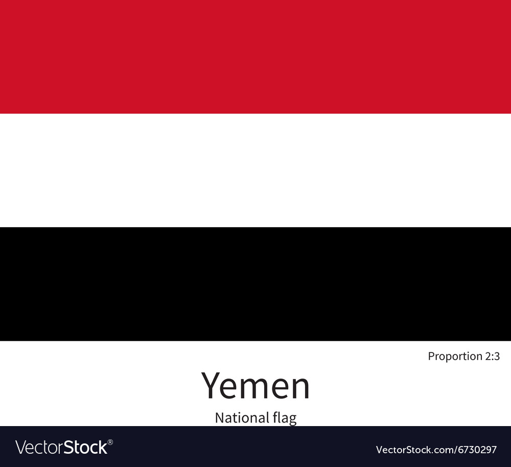 National flag yemen with correct proportions Vector Image