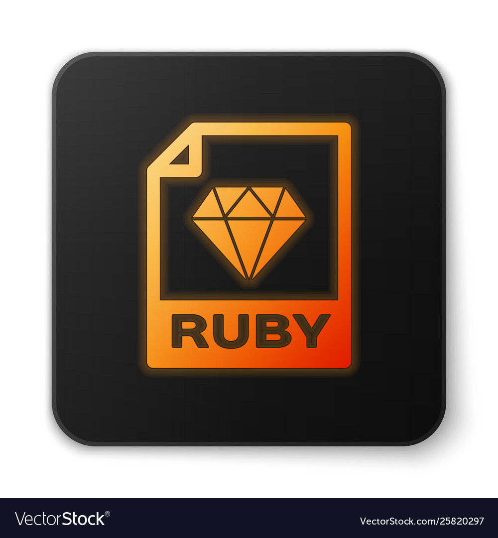 Orange glowing ruby file document icon download Vector Image