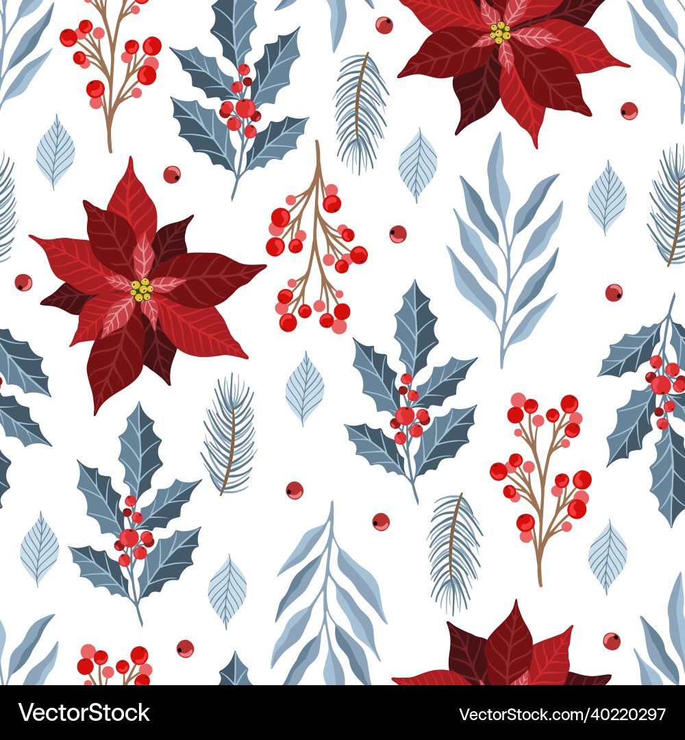 Seamless pattern with christmas tree decorations Vector Image