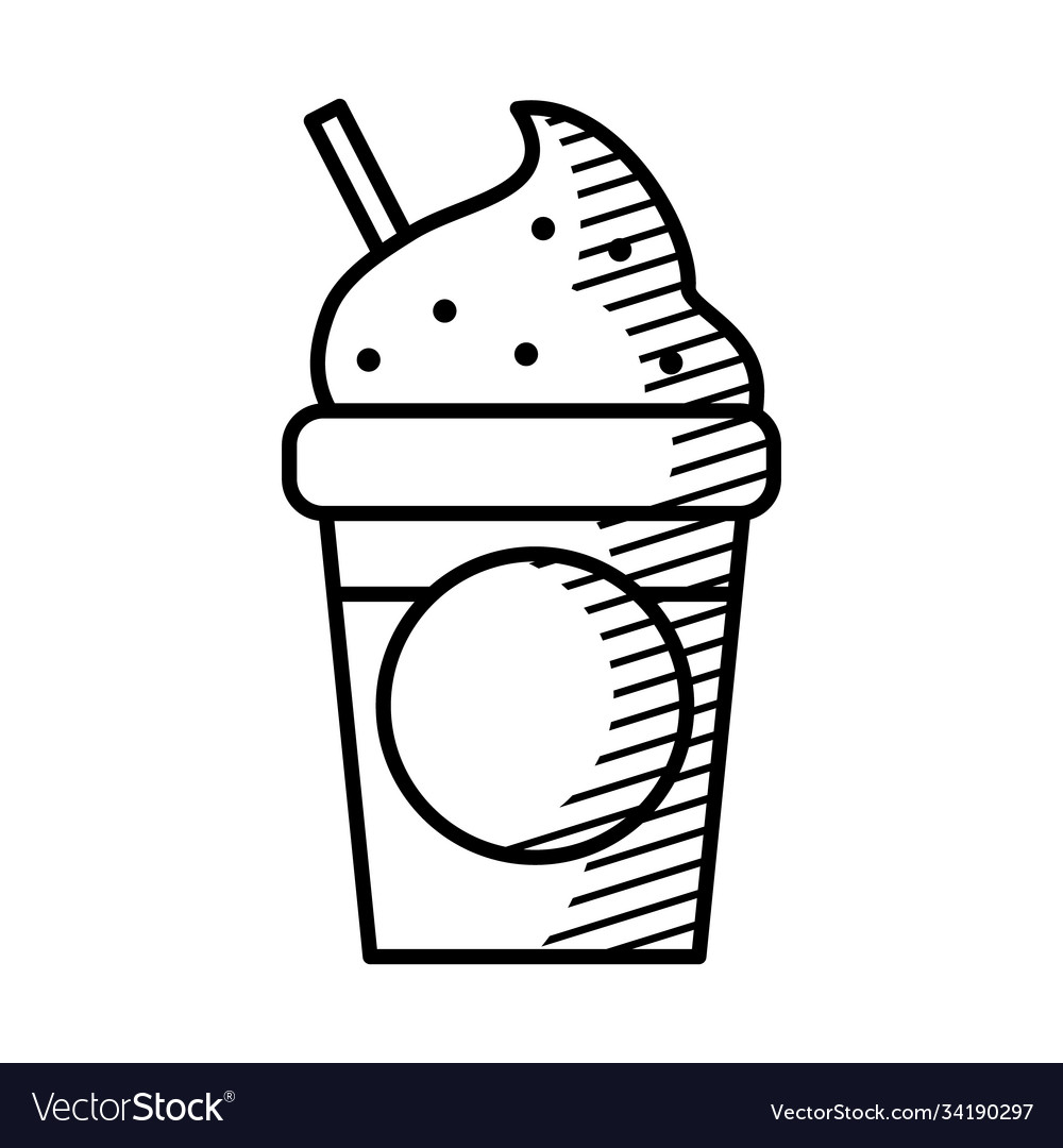 Smoothie cup icon line style Royalty Free Vector Image