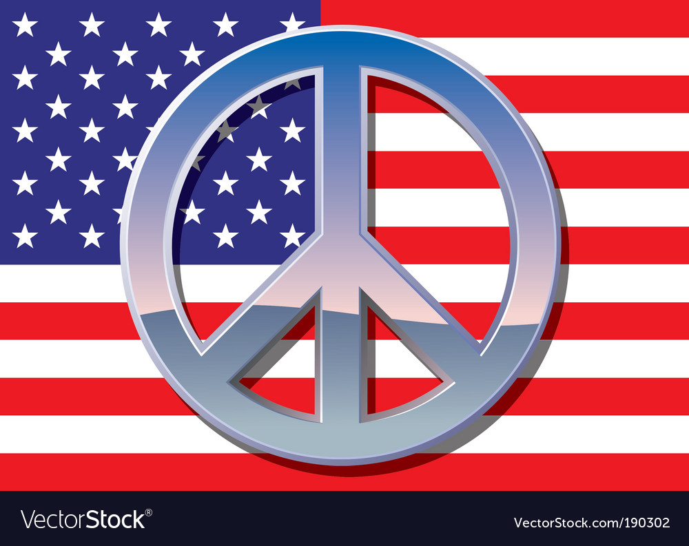 Download American flag with peace sign Royalty Free Vector Image