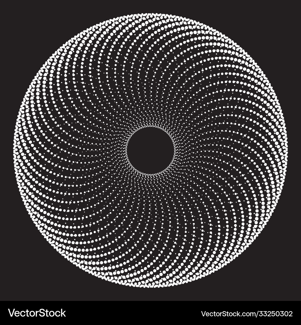 Dotted halftone spiral pattern or texture Vector Image