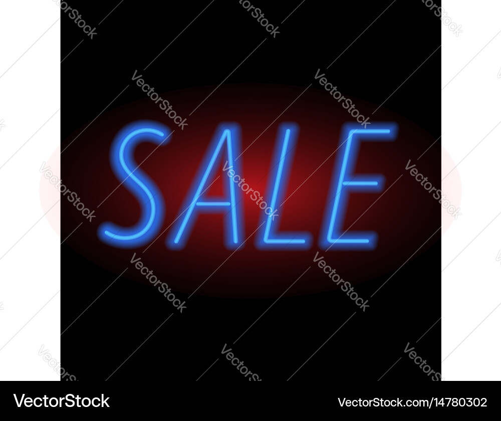 For sale sign neon light Royalty Free Vector Image