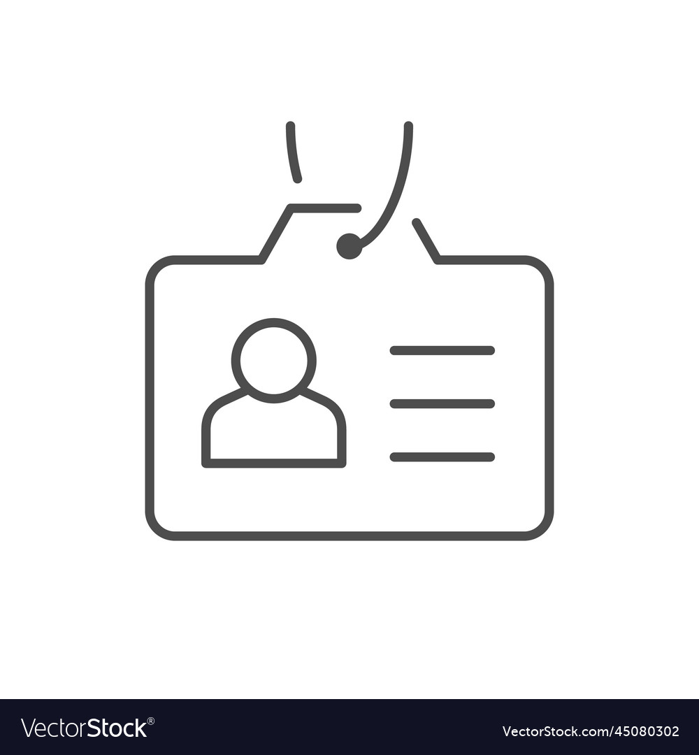 Id card line outline icon Royalty Free Vector Image