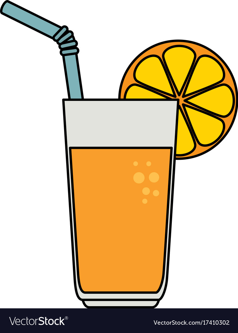 Orange juice fruit icon Royalty Free Vector Image