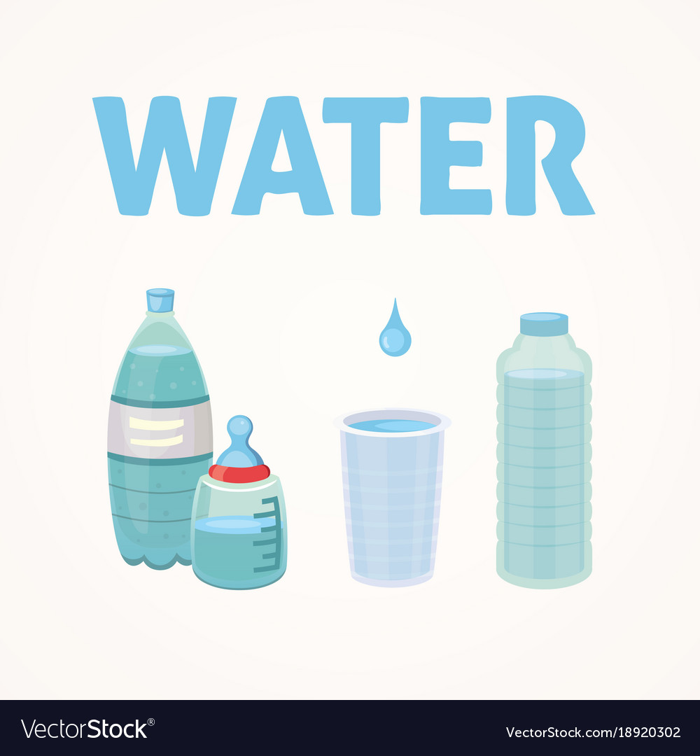 set plastic bottle of