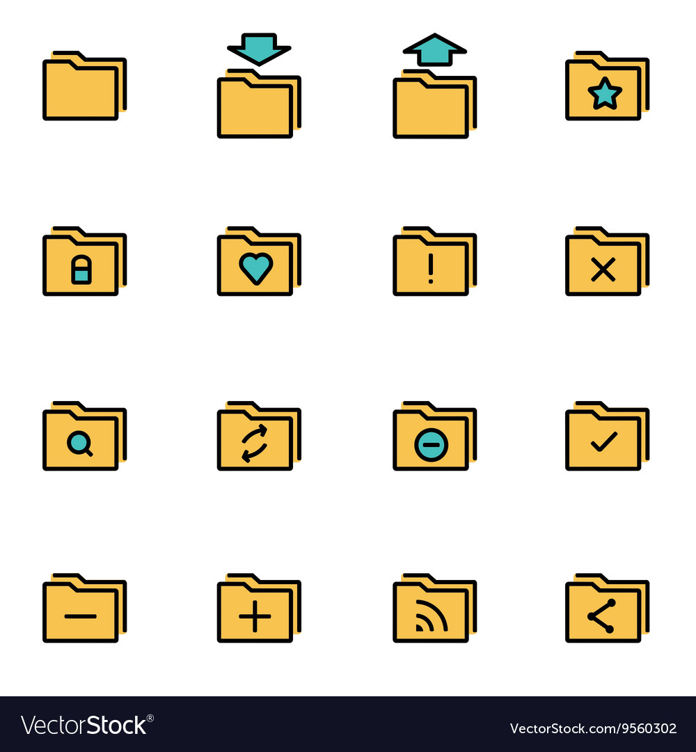 Trendy flat line icon pack for designers Vector Image