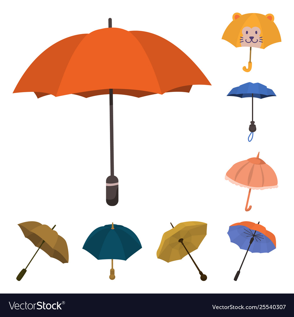 Isolated object umbrella and rain icon set Vector Image